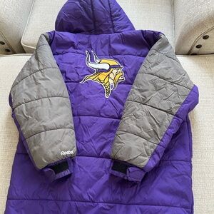VTG Minnesota Vikings NFL boys 14/16 Reebok Purple/Gray PufferJacket boys Lg